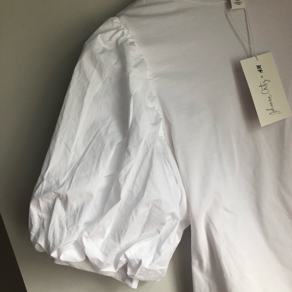 H&M x Johanna Ortiz Puff SleevE White Top - Picture 7 of 8